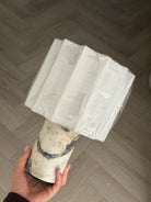 calacatta viola marble lamp with linen white scalloped scallop luxury shade