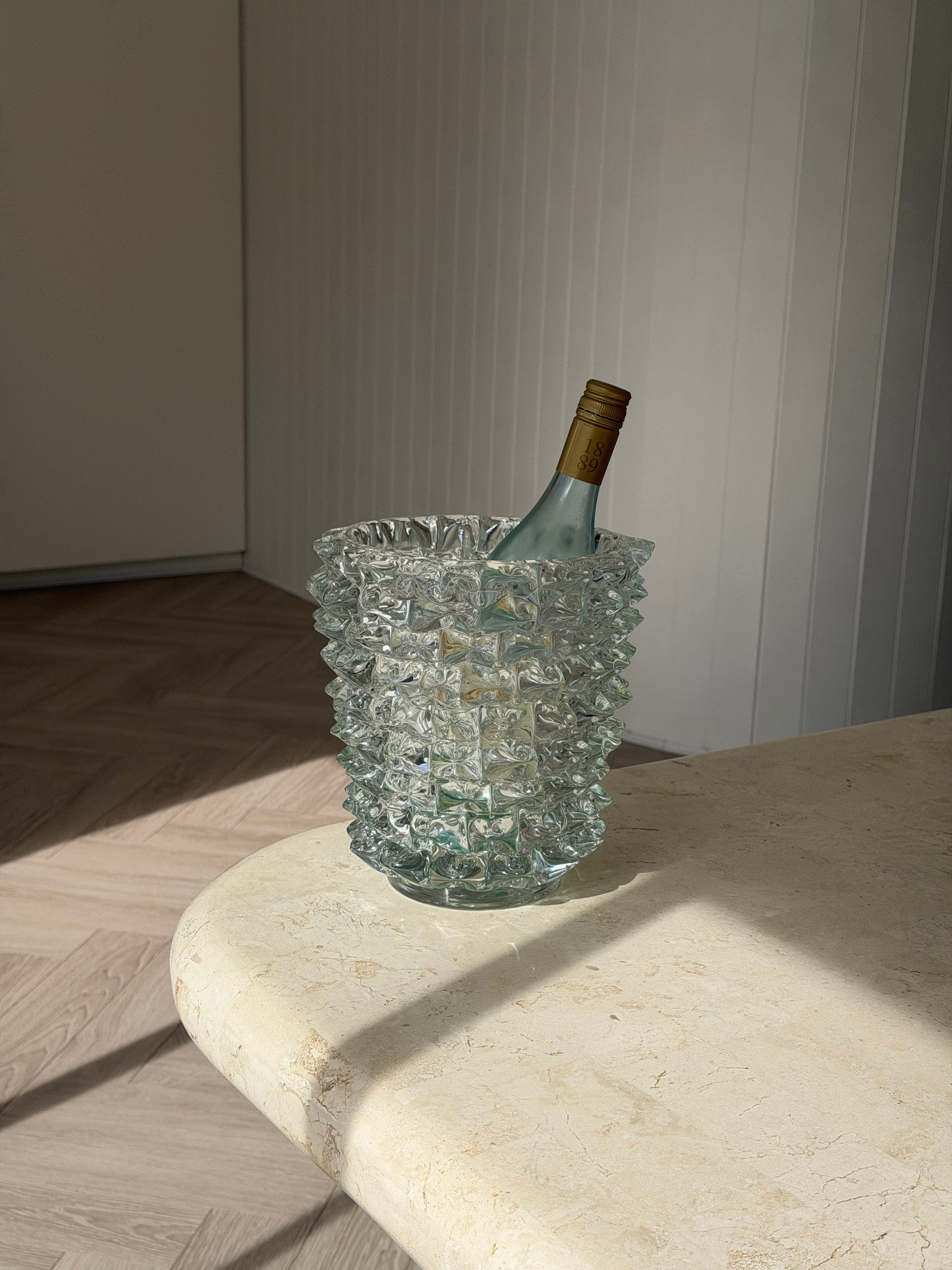 handmade glass spikey spike vase champagne cooler wine cooler bucket luxury